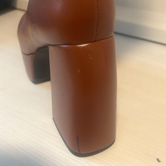Brown and Cream Heeled Boots with Chunky Heel 39 - Picture 9 of 13